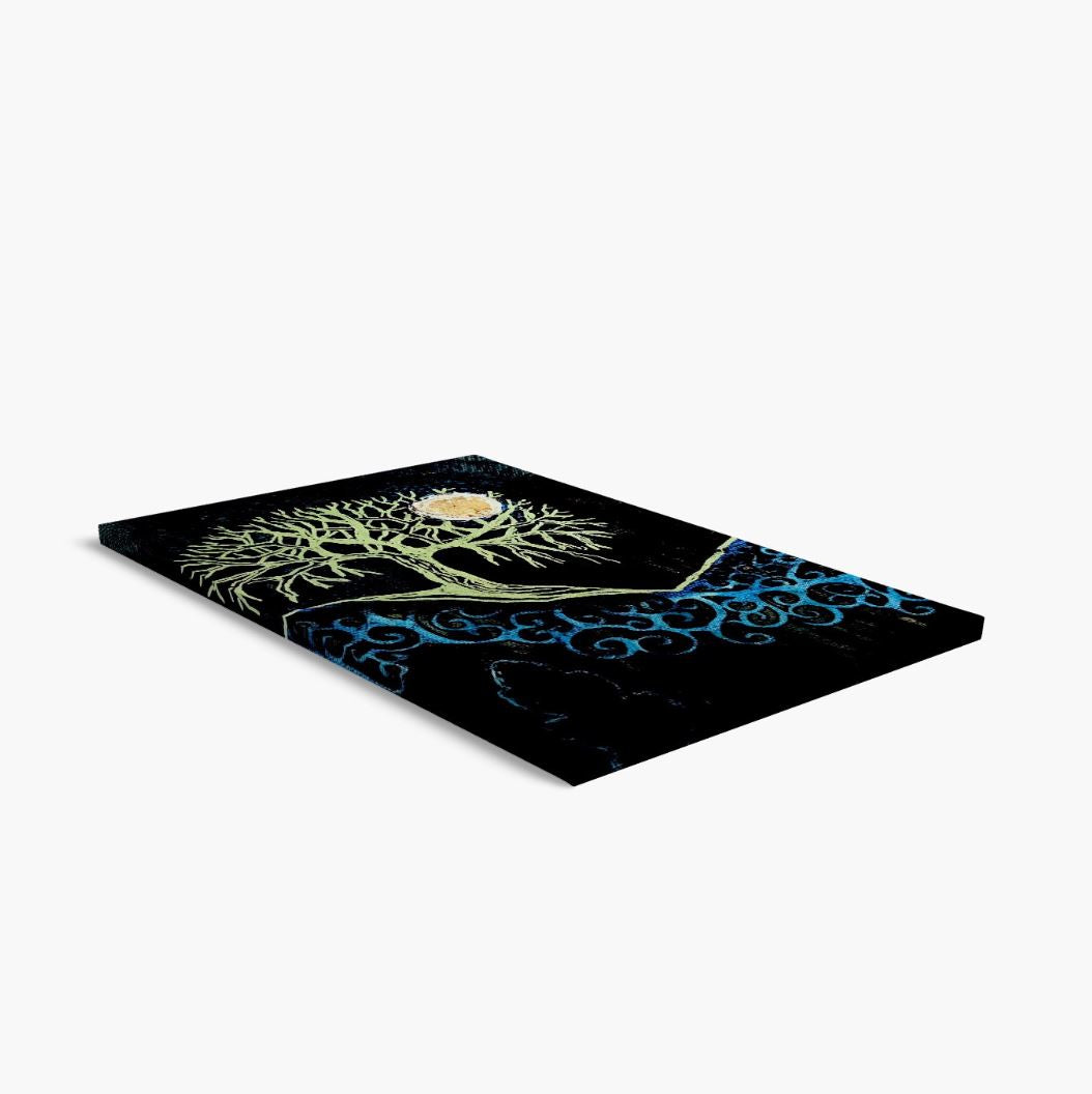 Full Moon Suspended by Oak Tree Canvas Print