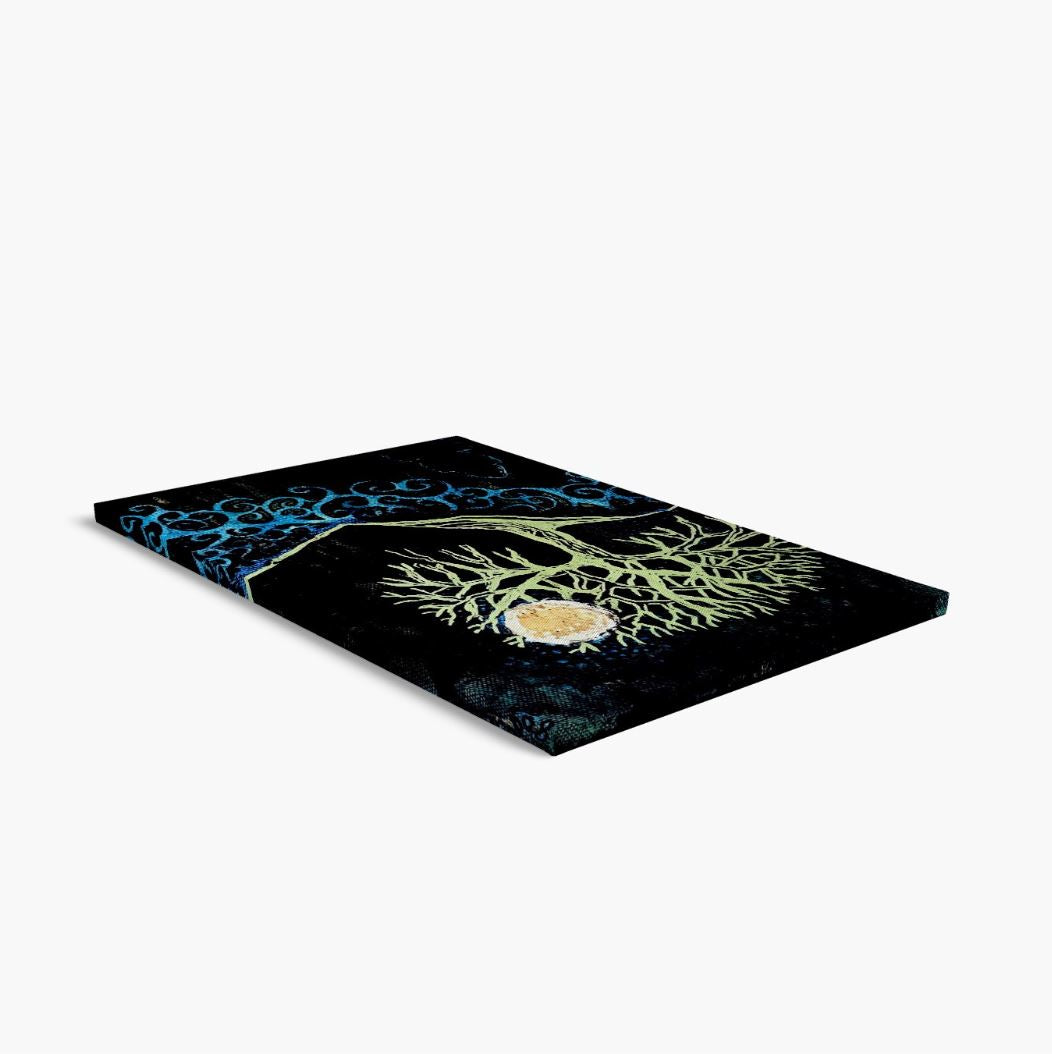 Full Moon Suspended by Oak Tree Canvas Print